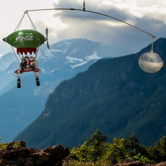 Coca-Cola‎ Mobile Polar Bear Magical Ride Around The World BLUE Blimp Zephyr 32" - Picture 1 of 8